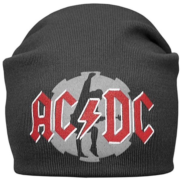 Шапка - бини AC-DC серая